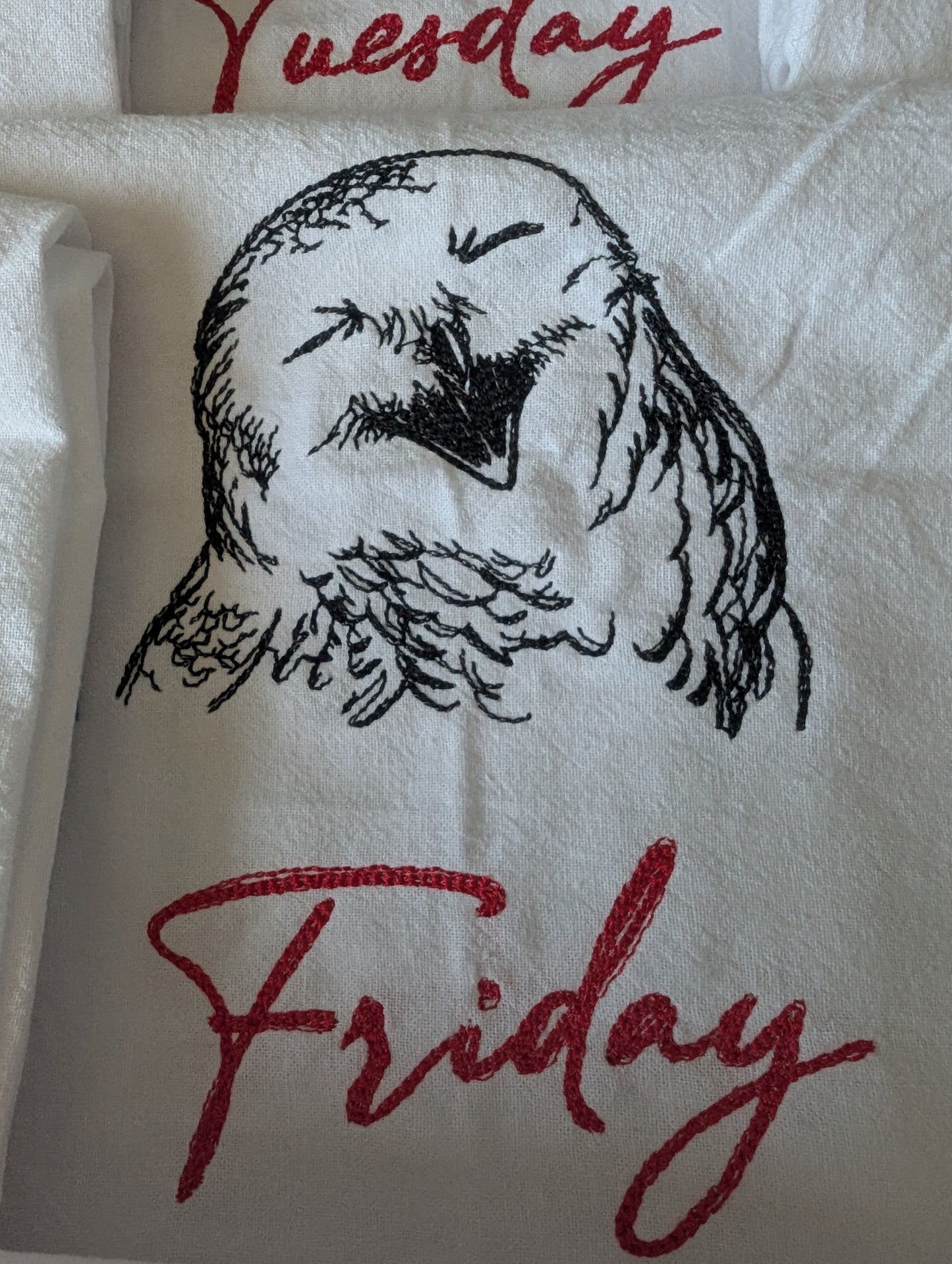 Cute Owl Days of the Week Tea Towel set of 7