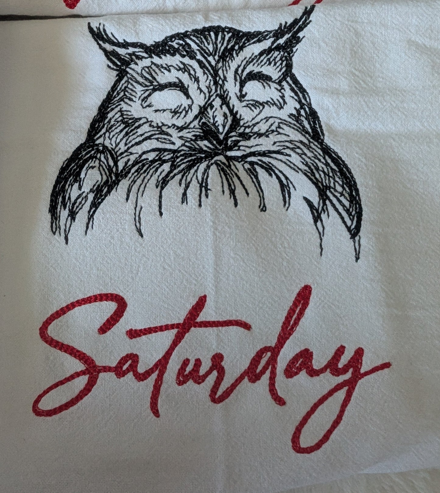 Cute Owl Days of the Week Tea Towel set of 7