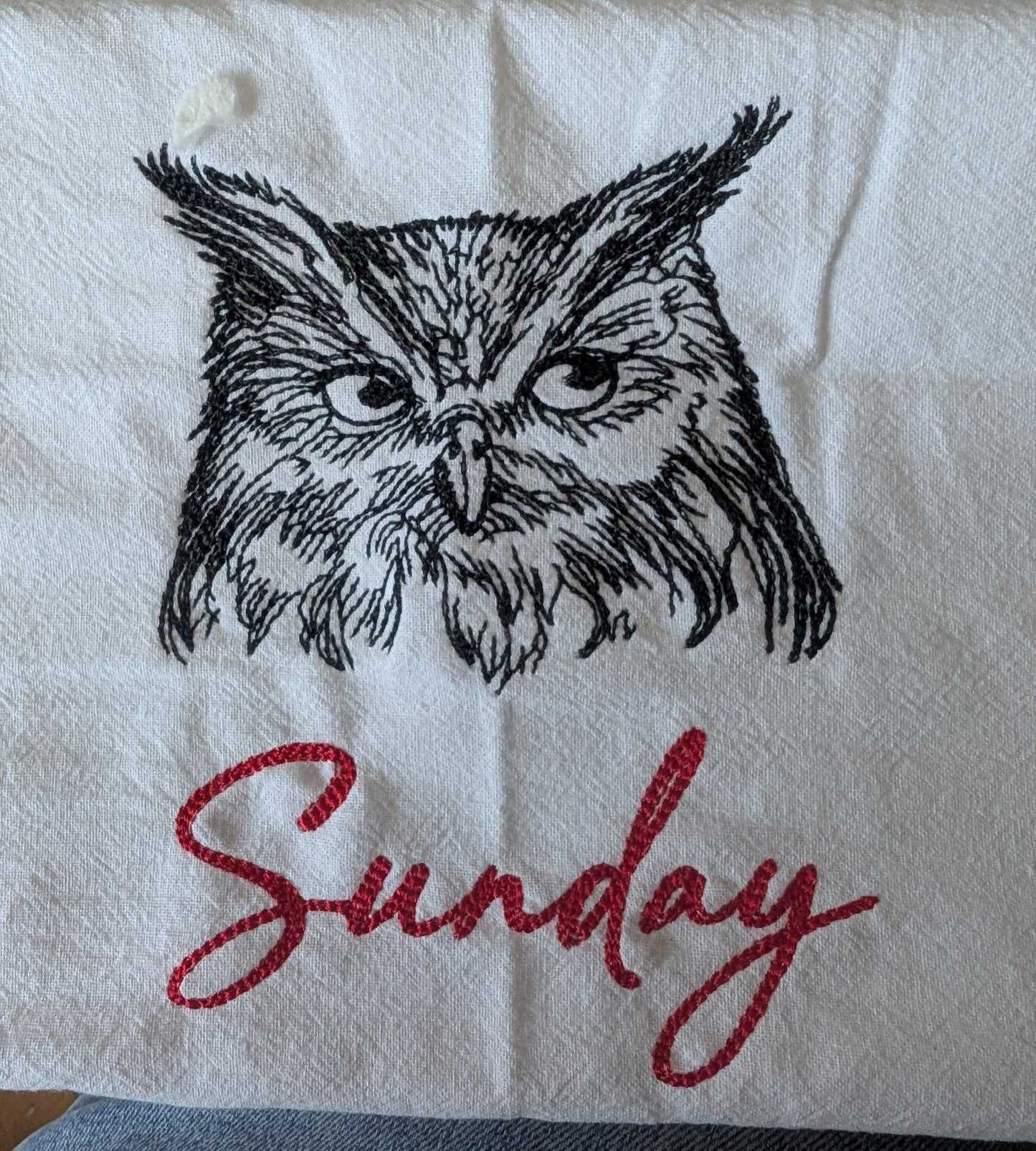 Cute Owl Days of the Week Tea Towel set of 7
